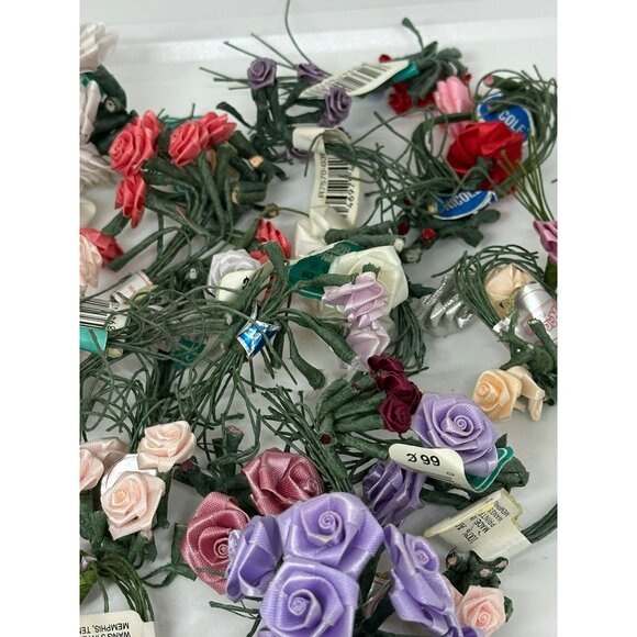 Lot of Mini Silk Rosebuds Assorted Fabric Flowers Craft Floral Decorative Set - Picture 5 of 8